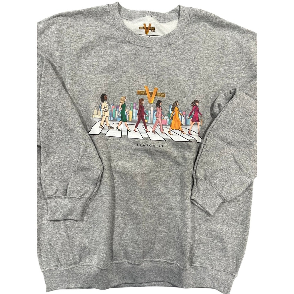 The View ABC Season 29 Heather Gray Crewneck Sweatshirt Large Graphic Talk Show